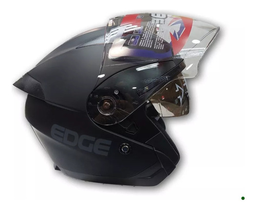 Casco Edge Semi Integral Doble Visor Ibiza Color Negro Mate