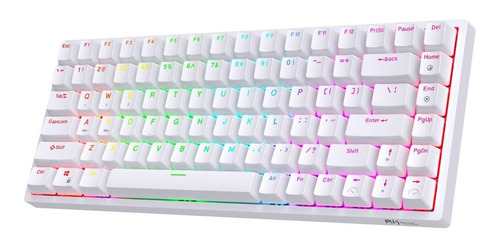 Imagen 1 de 10 de Teclado Inalambrico Blanco Rgb Royal Kludge Rk84 Tkl Brown S
