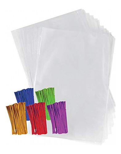 Bolsas De Celofán De Plástico Transparente Lazos De Colore