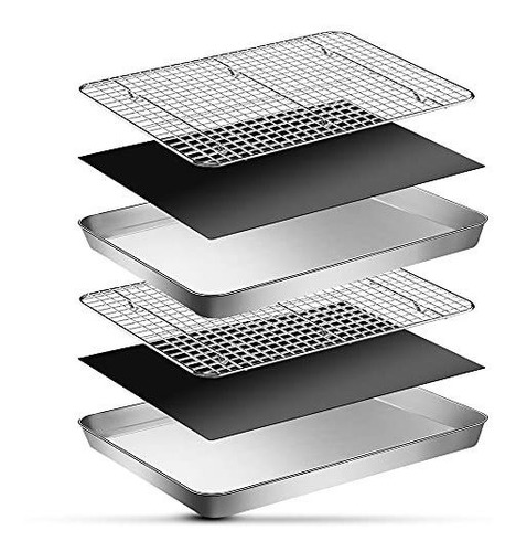 Emdmak 6 Piece Baking Sheets With Cooling Rack Set,16 X 12 X