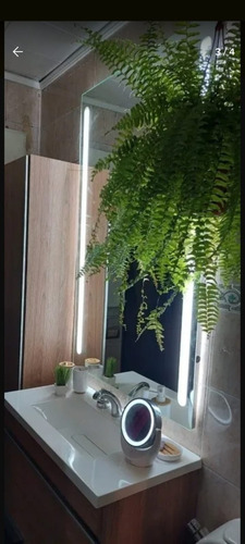Imagen 4 de 10 de Espejo Maquillador Led Frontal, Laterales Inox. Tecla. 220v.