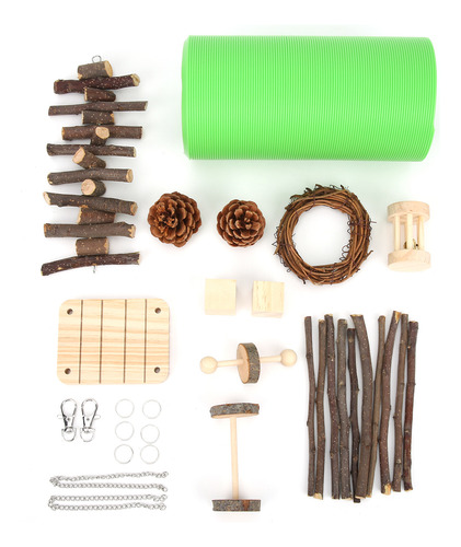 Juego De 12 Accesorios De Madera Para Jaulas De Hámster