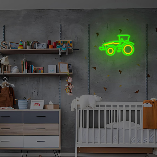 Letrero De Neón De Tractor, Luz Led Regulable Para Pared De