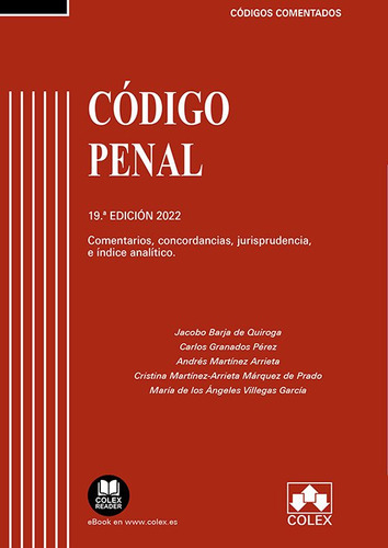 Codigo Penal Comentado 19ãâªed., De Aa.vv. Editorial Colex, Tapa Blanda En Español