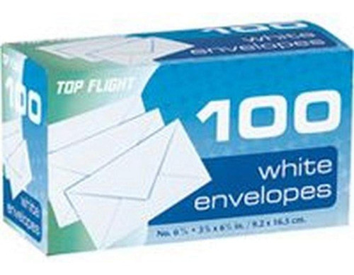 Sobres En Caja Top Flight, Blancos, Paquete De 100