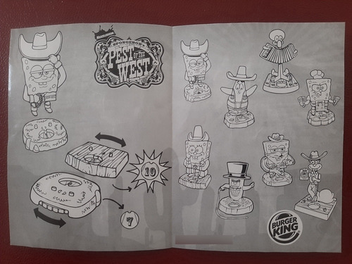 Bob Esponja 8 Boneco Oeste Burger King Completa Mcdonalds (Usado)