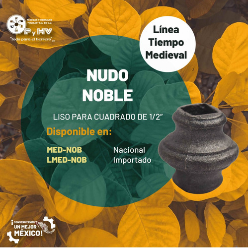 Figura Hierro Herrería Nudo Pendon Cuad 10 Pz 1/2 (med-pen)