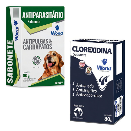 Kit de 2 jabones antiparasitarios antiseborreicos para perros y gatos