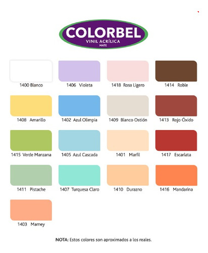 Cubeta De Pintura Colorbel Interior 3 Años Lavable Color Colores Colores 1411 Pistache