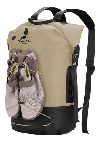 Mochila Estanca Impermeable Ipx6, 420d, 30 Litros Naturehike Color Caqui Diseño De La Tela Liso