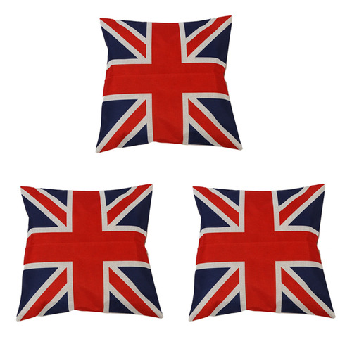 3 Fundas De Cojín De Estilo Vintage Británico Con La Bandera