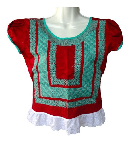 Blusa - Top Estilizada Con Bordado Oaxaqueño