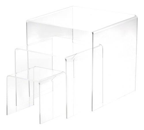 Plymor Clear Acrylic Square Display Risers, Paquete De Surti