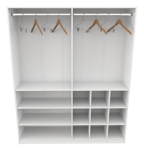 Armário Arara Gaveta Lucia 100% Mdf (cabide Roupa) Cor Branco