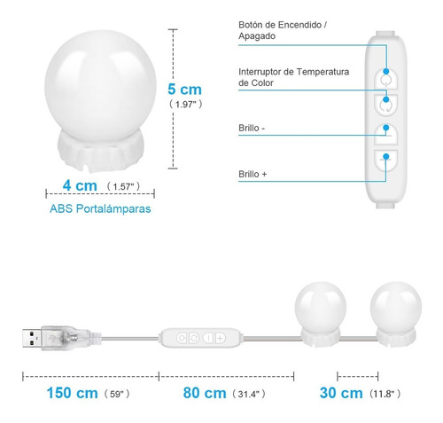 Luz Led Para Espejo De Maquillaje