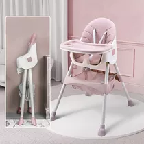 Comprar Silla De Comer Bebe 2 En 1 Plegable Baby Premium Color Rosa