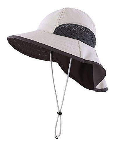 Sombrero De Playa Infantil Con Protección Uv Y Cuello.