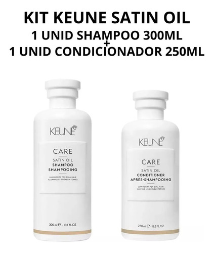 Kit Satin Oil Care Keune Shampoo 300ml + Cond 250ml