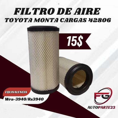 Filtro De Aire Montacarga Toyota Wra-3940 Wix Cod:42806