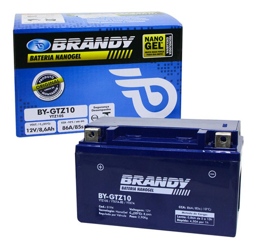 Bateria Brandy By-gtz10 Cb 500/ Shadow 600/ Cb 1000r