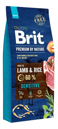 Brit Adulto Cordero Premium 15 Kg Sensitive Alimento Dog