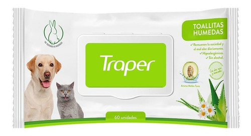 Toallitas Humedas Traper Perros/gatos 60 Unid/ Vets For Pets