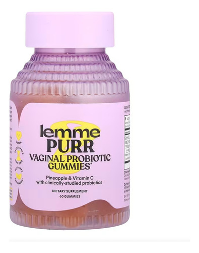 Lemme Purr Gomitas Probióticos Vaginales Piña 60 Gomitas Piña