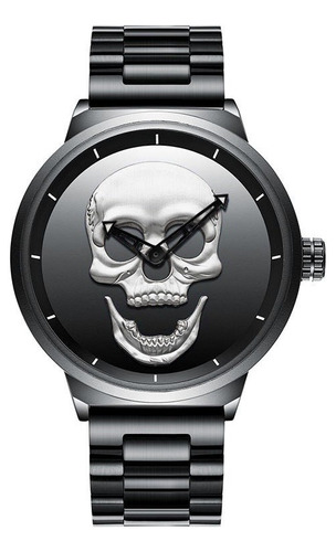 Reloj Mecánico De Cuarzo Para Hombre Con Esfera De Calavera