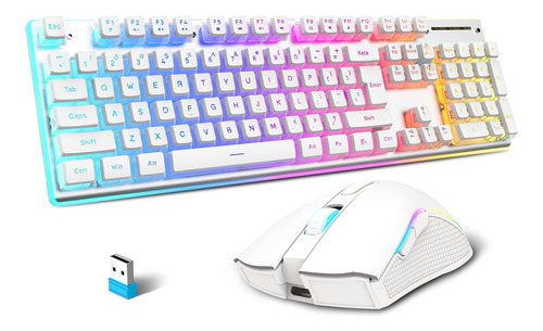 Combinación Teclado Y Mouse Inalámbricos Juegos, Tecla Pudín