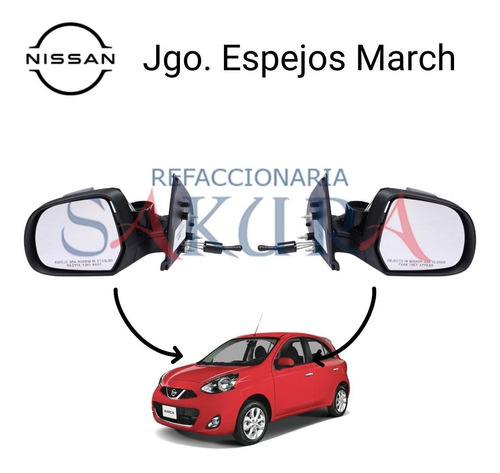 Espejos Laterales Manuales March 2015 Nissan