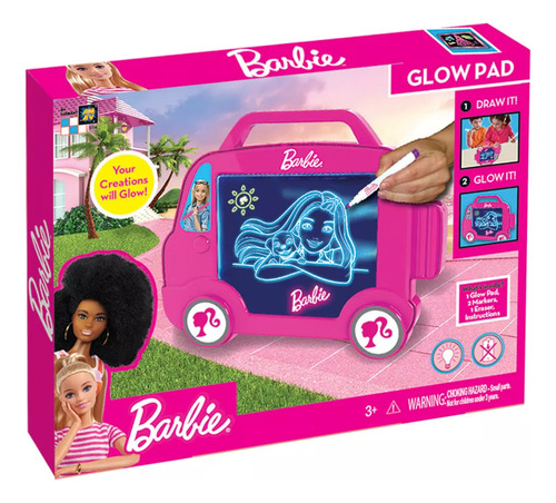 Pizarra Magica Barbie Glow Pad Brillante Lelab