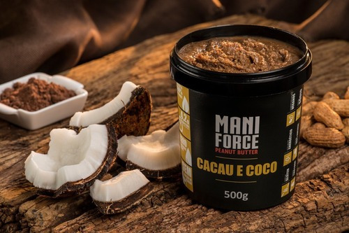 Imagem 2 de 3 de Maniforce Pasta De Amendoim Cacau E Coco 500g Zero Açúcar