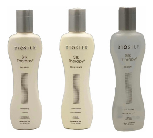 Trio Biosilk Silk Therapy Shampoo/acondicionador/terapiaseda