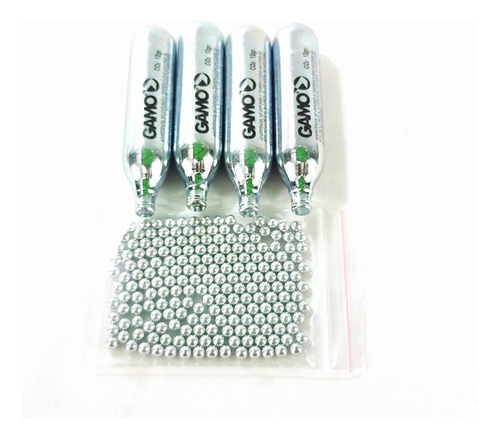 4 Pipetas C02 De 12 Gr + 100 Balines De 4.5