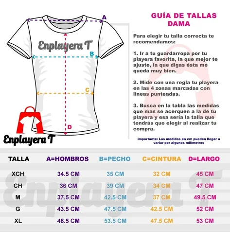 Tallas de playeras de mujer hotsell