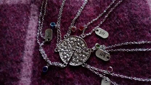 Sjx Collar Mejores Amigos Set 6 Piezas Bff Color Plateado