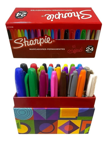 Marcadores Sharpie Caja Exhibidora X 24 Unid Pack Surtido