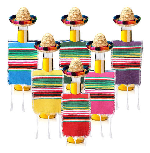 Panitay Mini Sombreros Mexicanos, Mini Serapes Para Decoraci