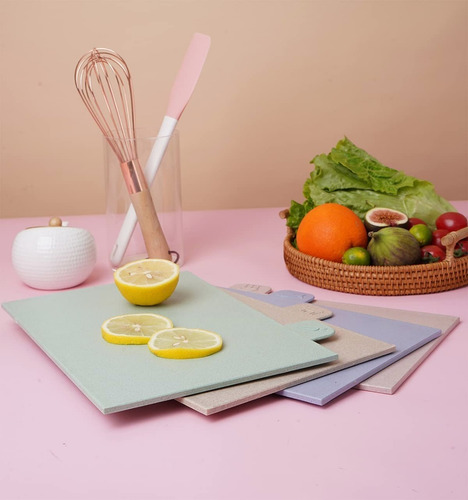 Tabla De Cortar De Cocina, Cuatro Piezas Clasificadas Color Rosa Pálido Liso