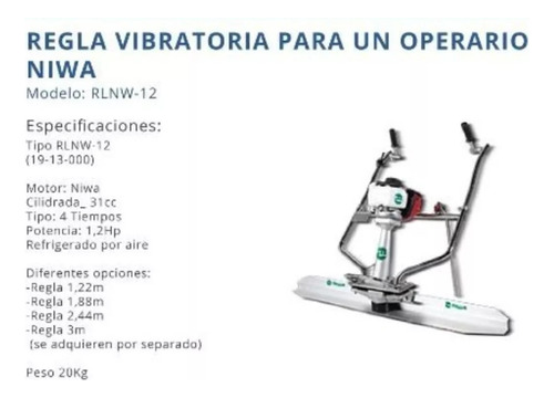 Regla Vibratoria Niwa (sin Regla Accesorio) Motor 31cc