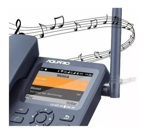 Imagem 4 de 5 de Kit Telefone Celular Rural 2 Chip Wifi Aquário Voz/2g/3g/4g