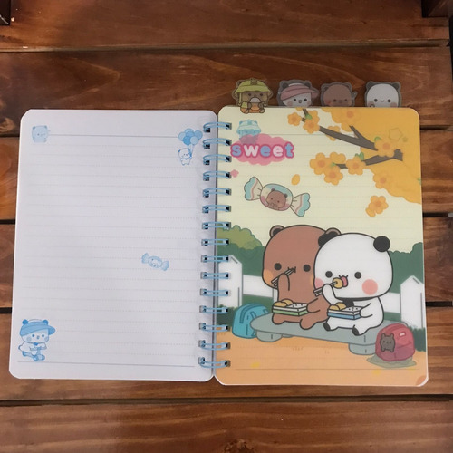 Caderno Bubu Dudu Holográfico - A5 - Com Divisórias - Kawaii Lilás