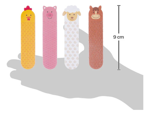 Kit Lixas De Unha Infantil Fazendinha 4 Unidades Multicor Buba Multicor