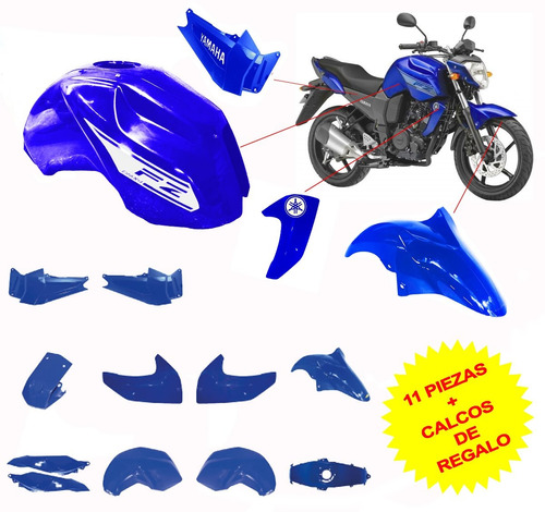 Kit Plasticos Yamaha Fz 16 11 Piezas + Calcos De Regalo Omx4