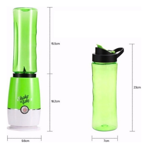 Batidora Licuadora Portatil 2 Vasos Desmontables Shake Take