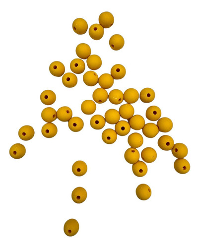 100 Gramos Acrilico Bolitas Amarillas Para Bisuteria