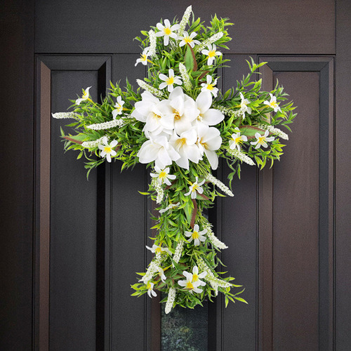 Corona De Cruz De Pascuacruz De Pascua Para Puerta Principal