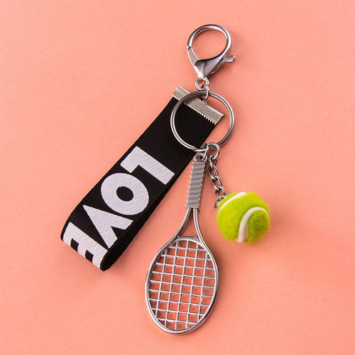 2pcs Raqueta De Tenis Llavero Aleación 3d Para Amantes De