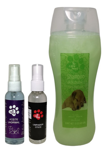 Kit Shampoo Para Mascotas, Limpiador Otico, Lagrimal Fragancia