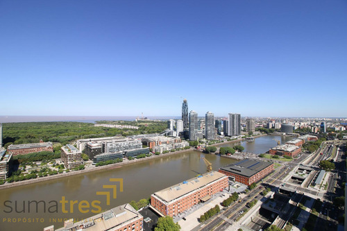 Venta 3 Ambientes Piso Alto Con Balcon Y Cochera Vista Al Rio En Puerto Madero
